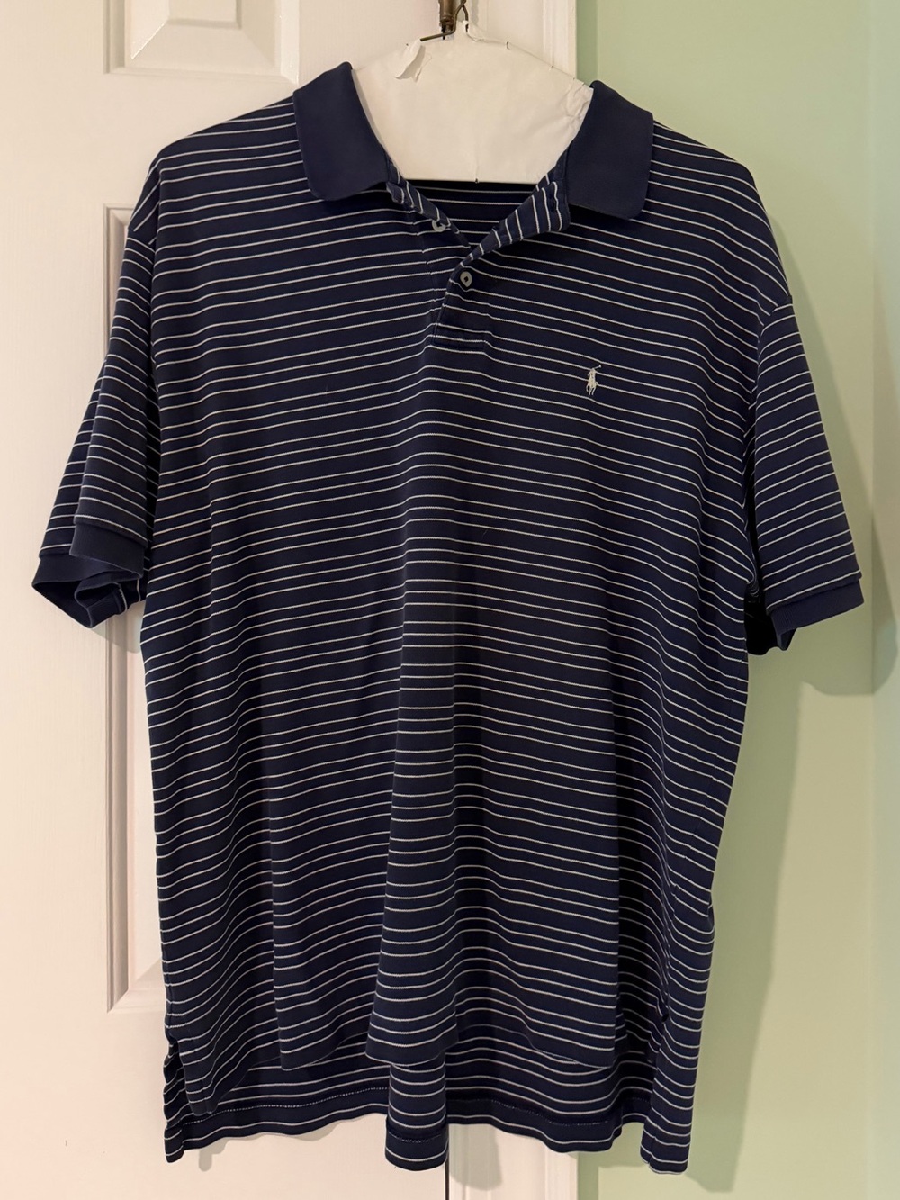 Ralph Lauren Navy & White Striped Polo Shirt size XXL